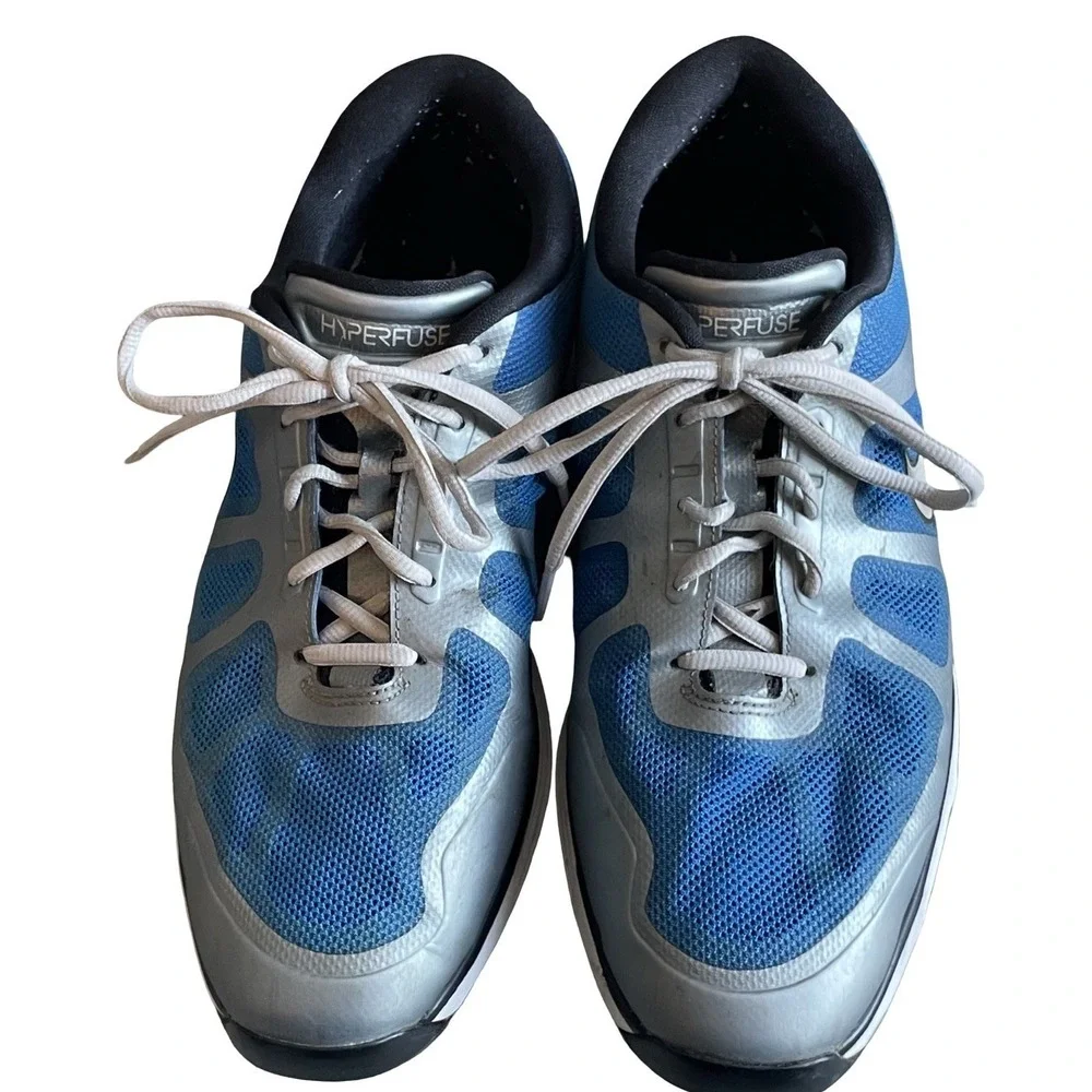 Nike 483841-400 Lunarlon Hyperfuse 2011 Blue Lace-Up‎ Golf Shoes Men's US 9.5
